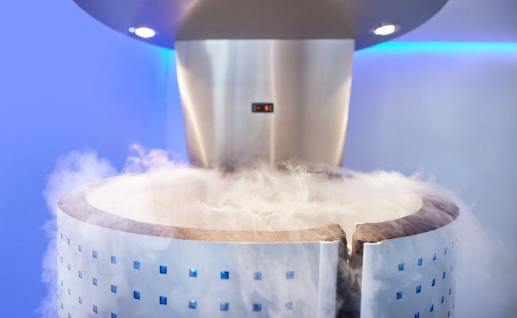 image of cryotherapy chamber, a natural wellness treatment that can help you sleep