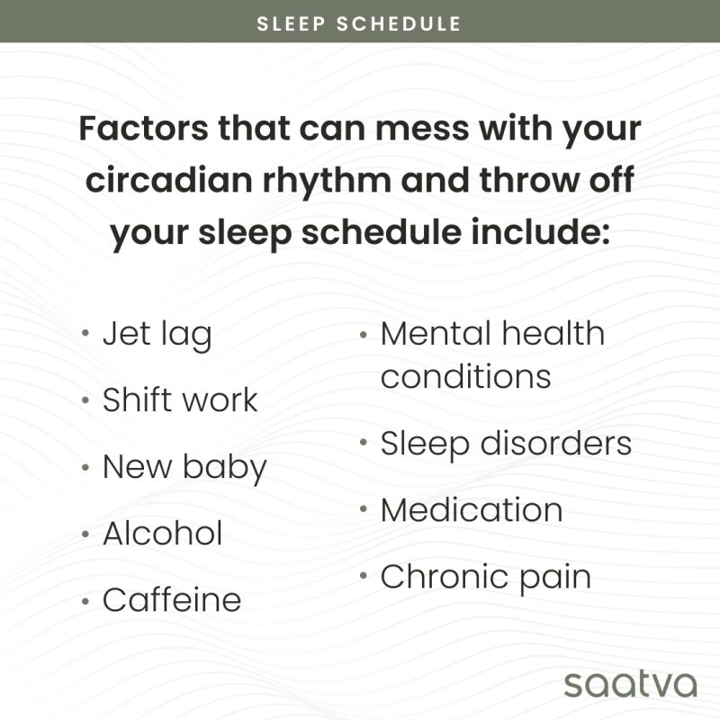 list of factors that can mess with circadian rhythm