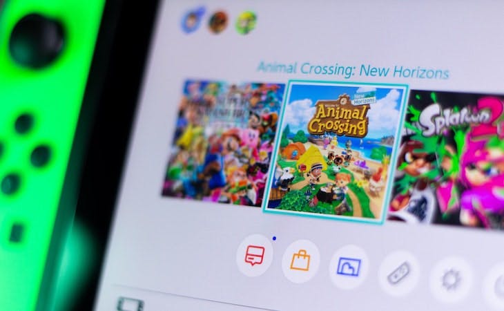animal crossing video game selected on nintendo switch