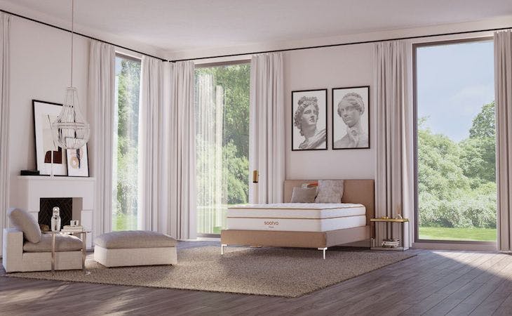 saatva classic mattress in bedroom