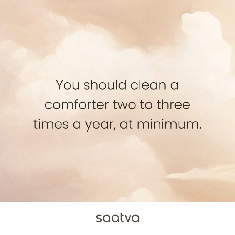 how to clean a comforter infographic