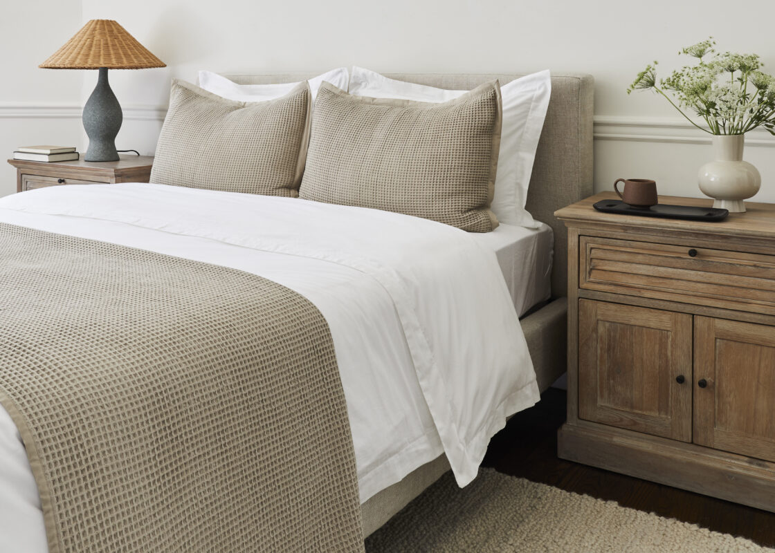 saatva waffle knit blanket