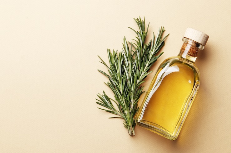 bottle of rosemary oil