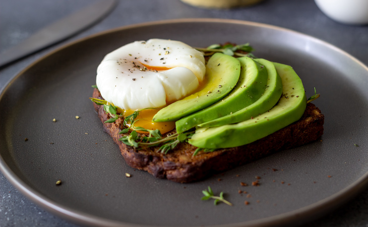 egg and avocado toast for breakfast