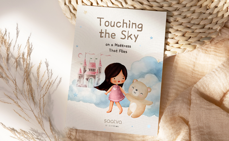 saatva bedtime book - touching the sky on a mattress that flies
