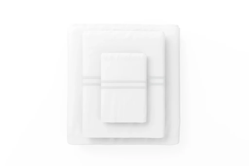 Folded SateenSheet Embroidered White extended background