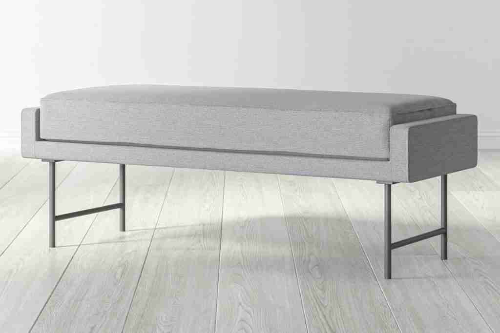 arno cushioned bench angle pewter 3 2