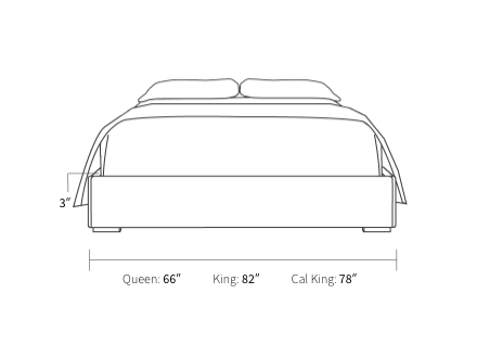 bed frame dimensions from the front