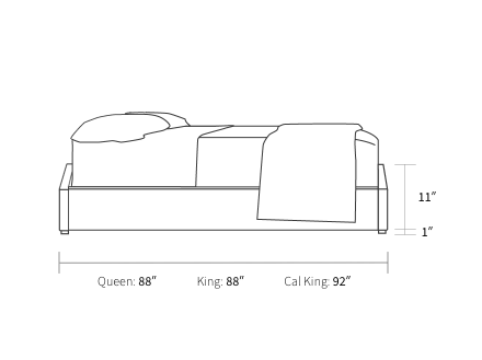 bed frame dimensions from the side