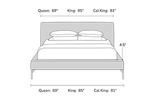 bed frame dimensions from the front