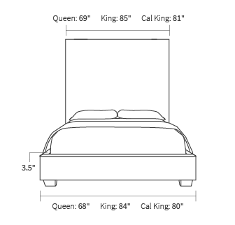 bed frame dimensions from the front