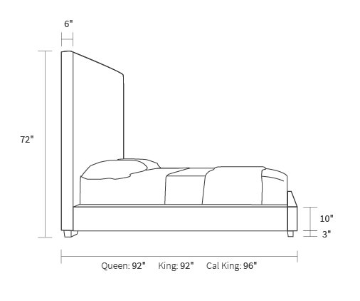 bed frame dimensions from the side