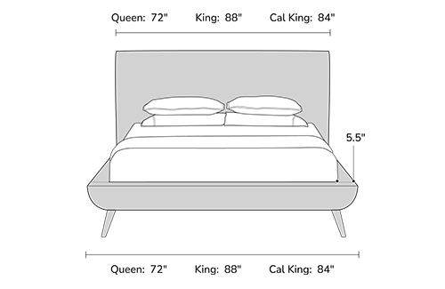 bed frame dimensions from the front