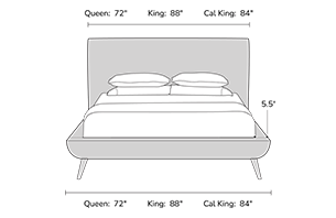 bed frame dimensions from the front