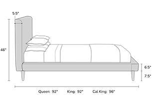 bed frame dimensions from the side