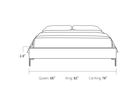 bed frame dimensions from the front