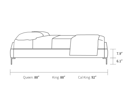 bed frame dimensions from the side