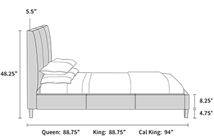 bed frame dimensions from the side