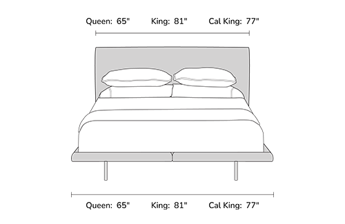 bed frame dimensions from the front