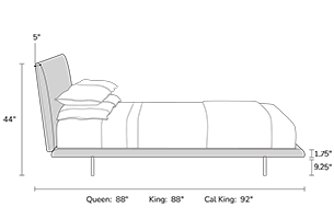 bed frame dimensions from the side