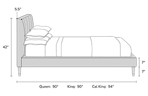 bed frame dimensions from the side