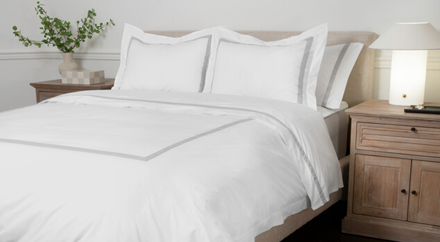 Banded Percale Duvet Set