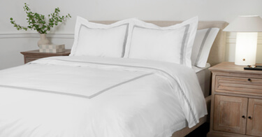 Banded Percale Duvet Set