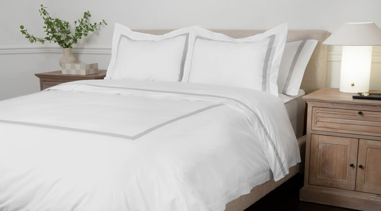 Banded Percale Duvet Set