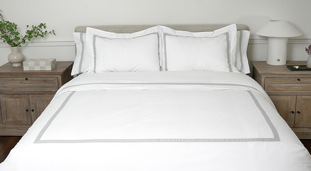 Banded Percale Duvet Set