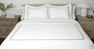 Banded Percale Duvet Set