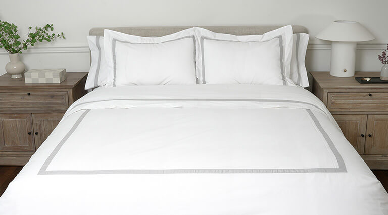 Banded Percale Duvet Set