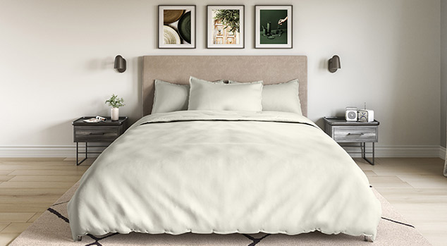 Organic Percale Duvet Cover Set Bedroom View