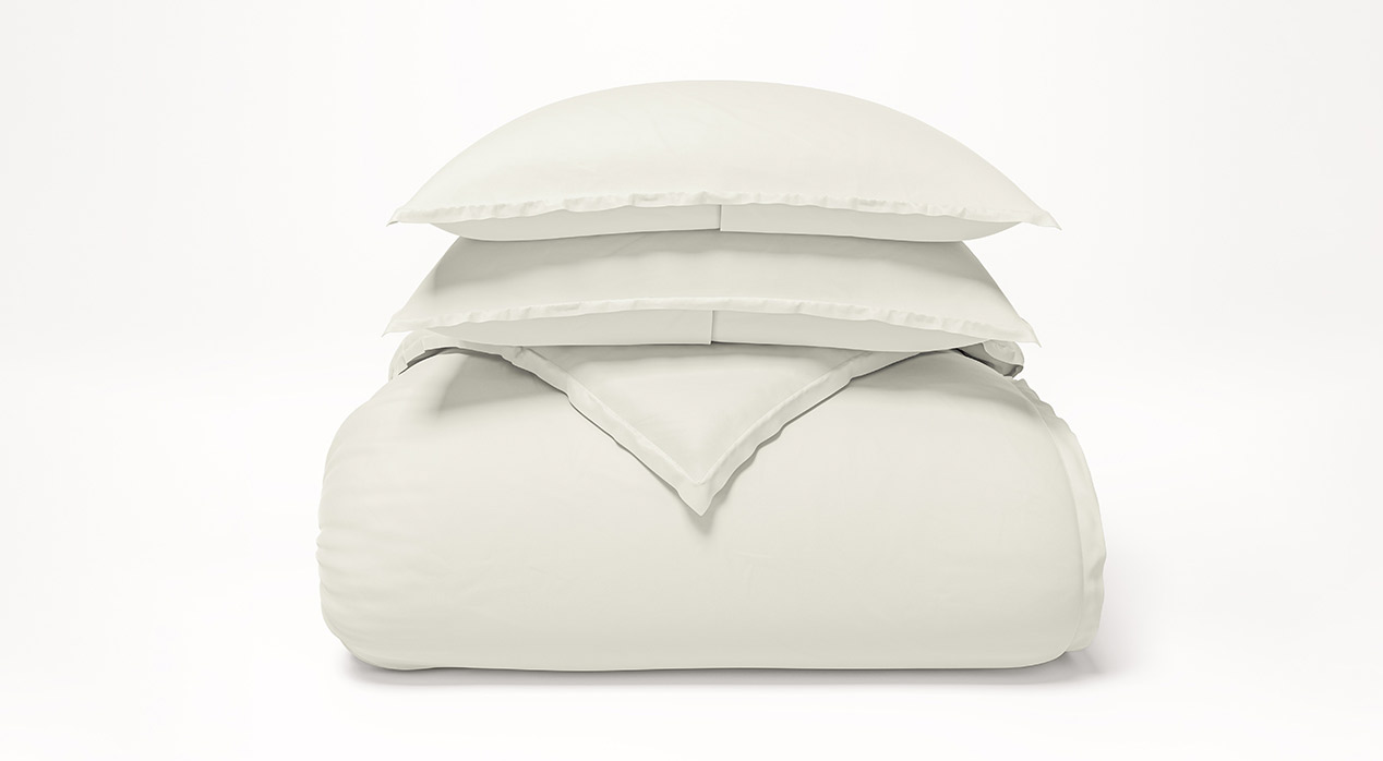 Organic Percale Duvet Cover Set Stacked View